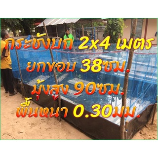 กระชังบก2x4ยกขอบ38ซม.พื้นหนา0.30มม.มุ้งสูง90ซม.