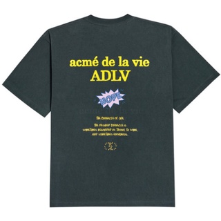 [acme De la vie] ★ ด้วยการซ่อนแท็กเกินขนาด★ Adlv เสื้อยืด แขนสั้น ปักลายโลโก้ สีรุ้ง เรียบง่าย