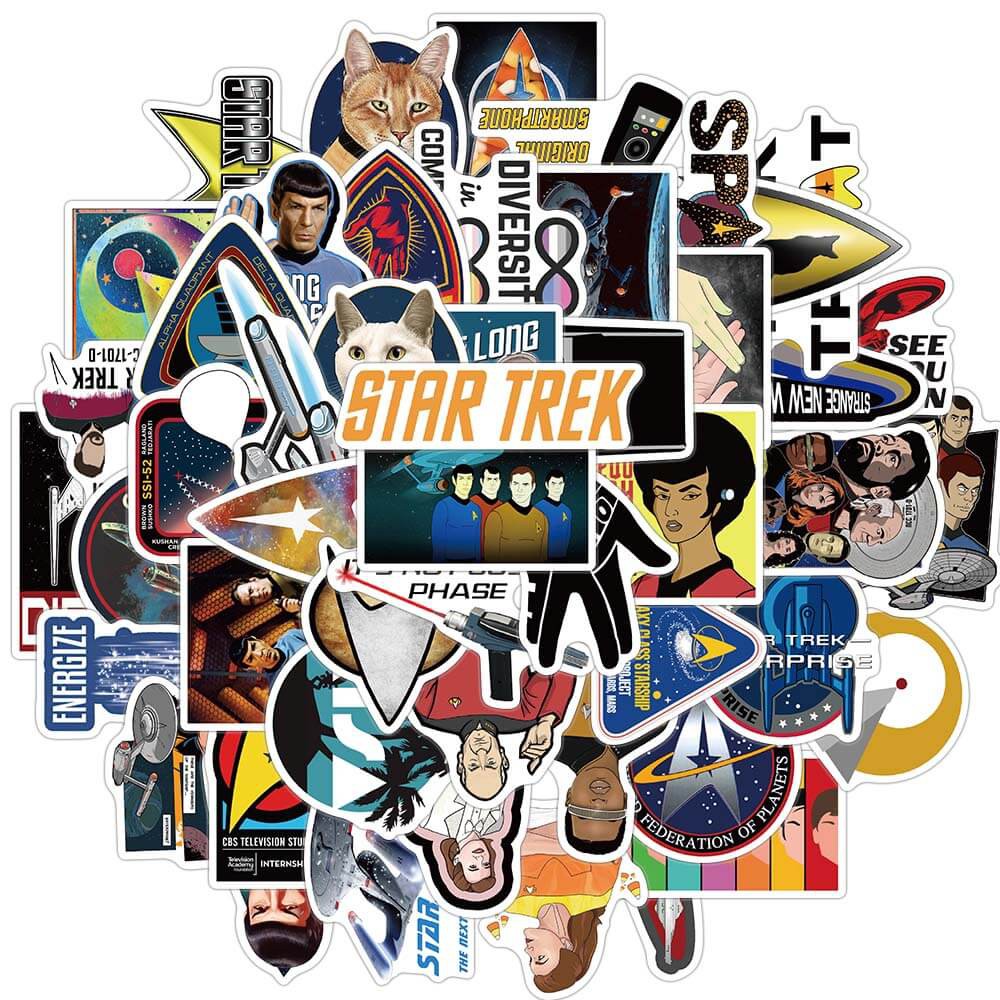 【LARGE Sticker】สติ๊กเกอร์ไวนิลลาย Star Trek กันน้ําสําหรับติดตกแต่งแล็ปท็อป 100ชิ้น