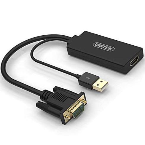 UNITEK VGA to HDMI Adapter with USB Connector for Stereo Audio Y-8711  Y8711