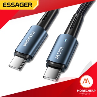 Essager สายชาร์จ USB-C 6A 100W PD สายถักชาร์จเร็ว QC4.0 C-C สำหรับไอแพด แมคบุ๊ค Samsung Huawei Xiaomi