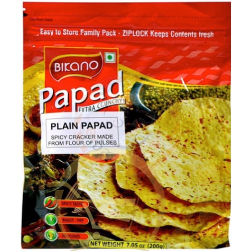 BIKANO PLAIN PAPAD - 200g ปาปัดรสดั้งเดิมขนาด 200 กรัม