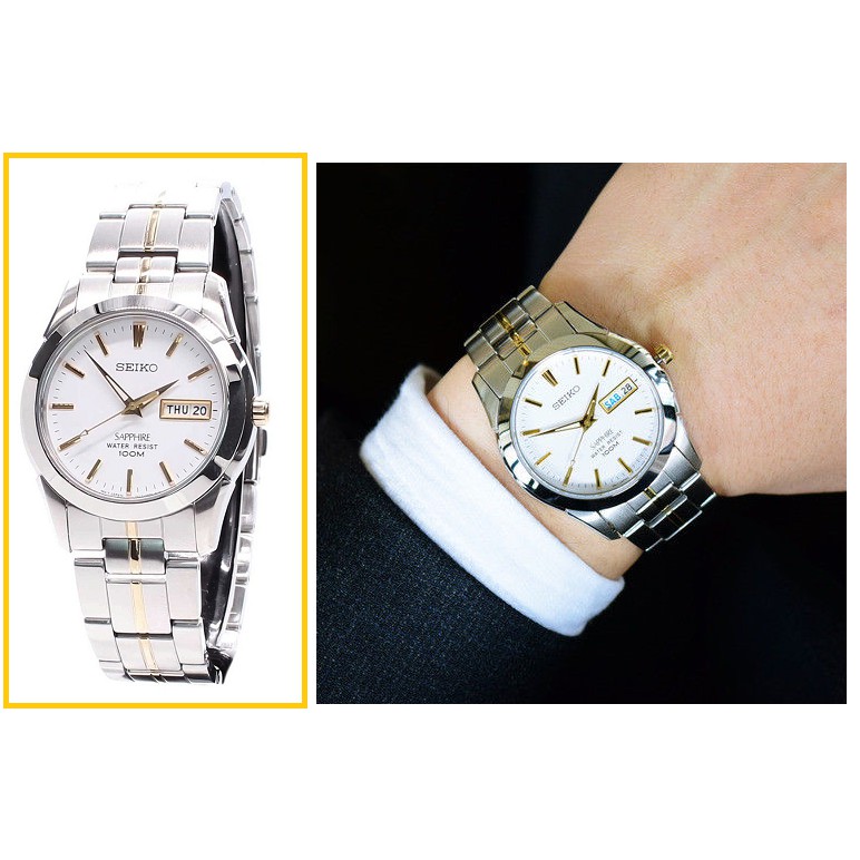 นาฬิกา Seiko รุ่น SGG719P1 นาฬิกาข้อมือผู้ชาย สายสแตนเลสหน้าปัดขาวเข็มทอง กระจก Sapphireกันรอยขีดข่วน ของแท้รับประกัน1ปี