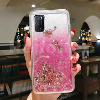 เคส OPPO A92 A52 Bling Liquid Quicksand Glitter ฝาหลังซิลิโคนใส