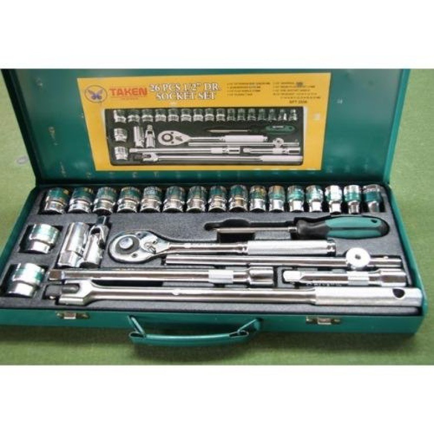 VAUKO : TAKENชุดเครื่องมือช่าง ประแจบล็อคชุด/บล๊อกชุด/บ๊อกชุดจำนวน 25ชิ้นต่อชุด (ไม่รวมกล่อง) รุ่น T