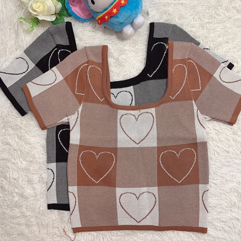 R RM2 x @ 2 Juz Rm45 Hot Style Thai Knited Heart Short Top
