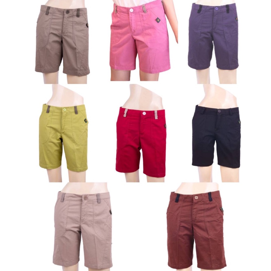 ลดล้างสต็อกจุกๆไปเล้ยย กางเกงขาสั้น สีพื้น สดใส กระเป๋าโค้ง BIRABIRA PS001 Shorts - Curved Pockets