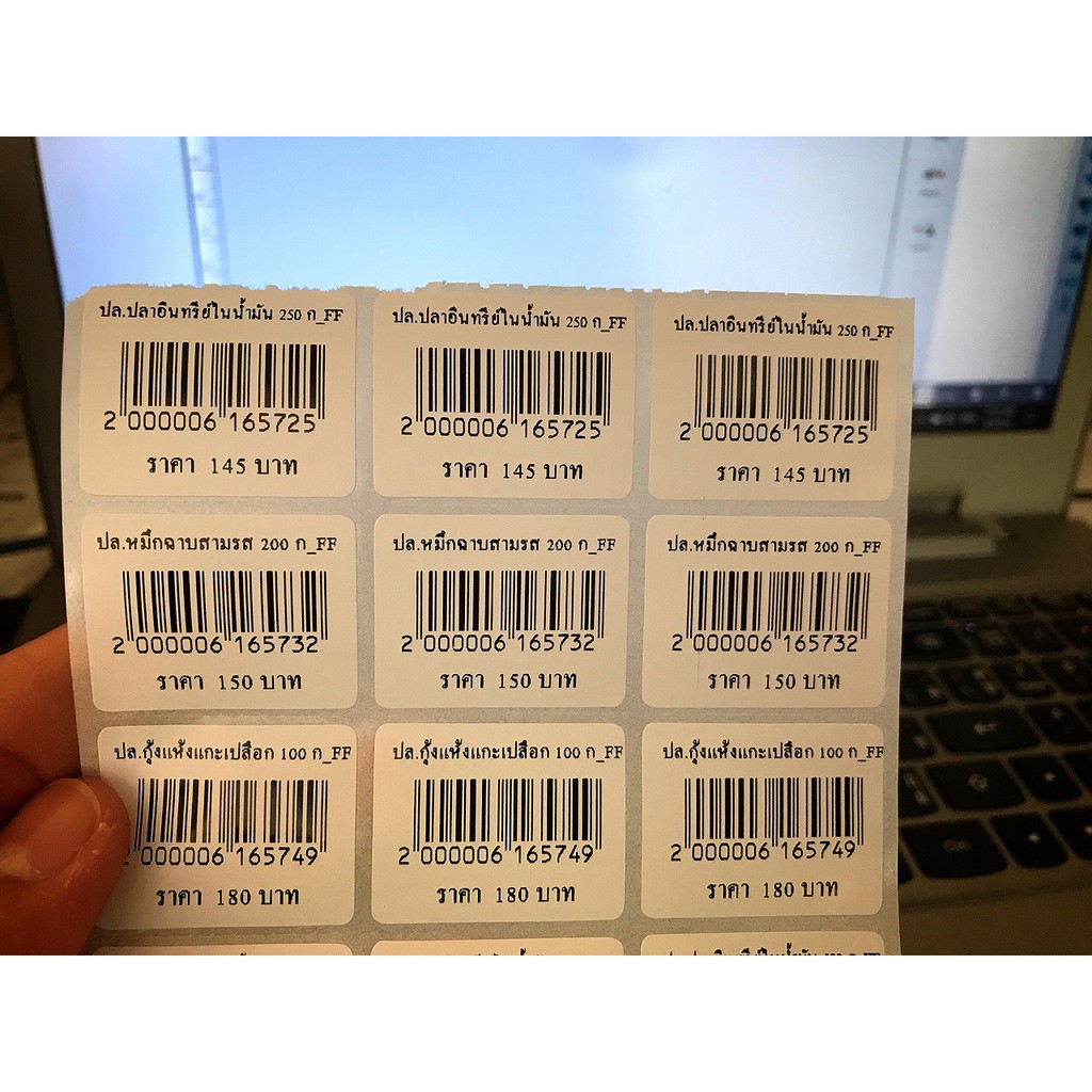 สติกเกอร์กระดาษกึ่งมันกึ่งด้าน ขนาด 3.2x2.5 cm 3 ดวง/แถว 5 รูปที่ 4