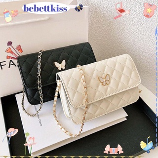 Bebettform Classic Style Diamond Pattern Chain Bag PU Leather Shoulder Bags All-Match Mini Korean Style Crossbody