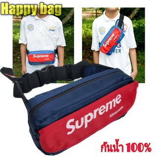 กระเป๋าสะพายข้างและคาดเองกันน้ำ100ฝาหน้าสกรีนsupreme//Hb036