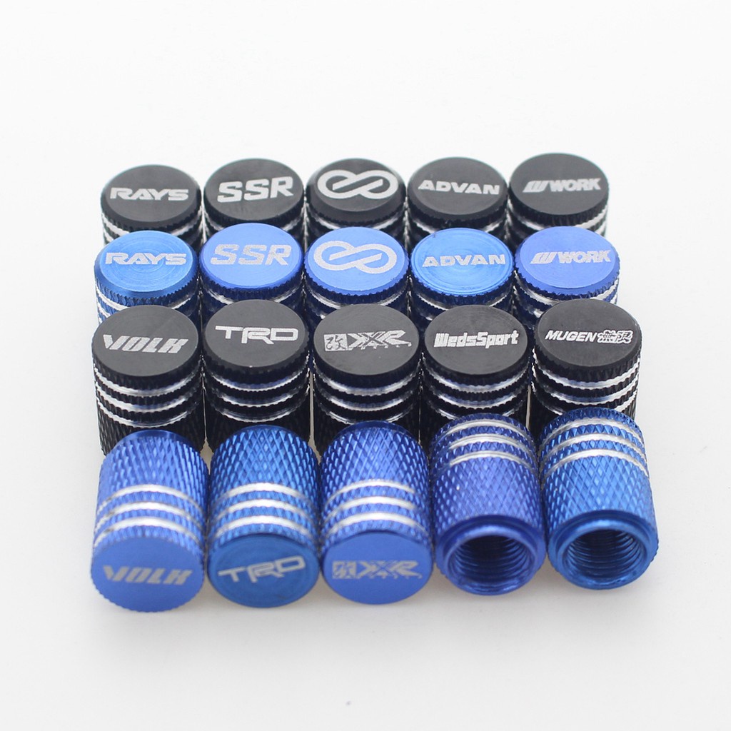 1ชุด (4อัน)จุกปิดลมยาง อลูมิเนียมอัลลอยด์ จุ้บลมยาง TRD MUGEN ADVAN RAYS VOLK SSR WEDSSPORT WORK XXR