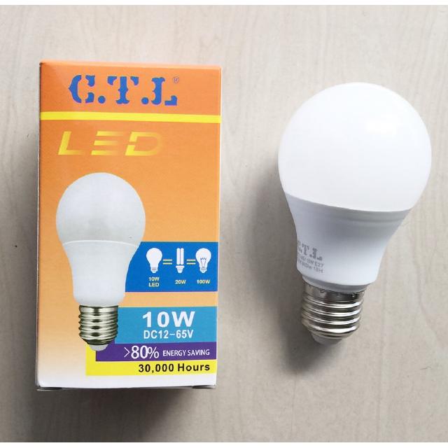 🔥 หลอดไฟ โซล่าเซลล์ DC 12-65V LED 8/10/24W แสงขาว / เหลือง