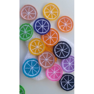 ที่รองแก้วถัก  ลายแว่นผลไม้  หลากสี  สินค้าพร้อมจัดส่ง