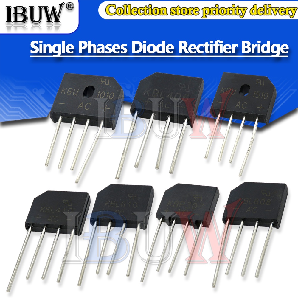 5pcs KBU810 KBU2510 KBU1010 KBU1510 KBL406 KBL410 KBL608 KBL610 KBP206 KBP210 เฟสเดียวไดโอด Rectifie