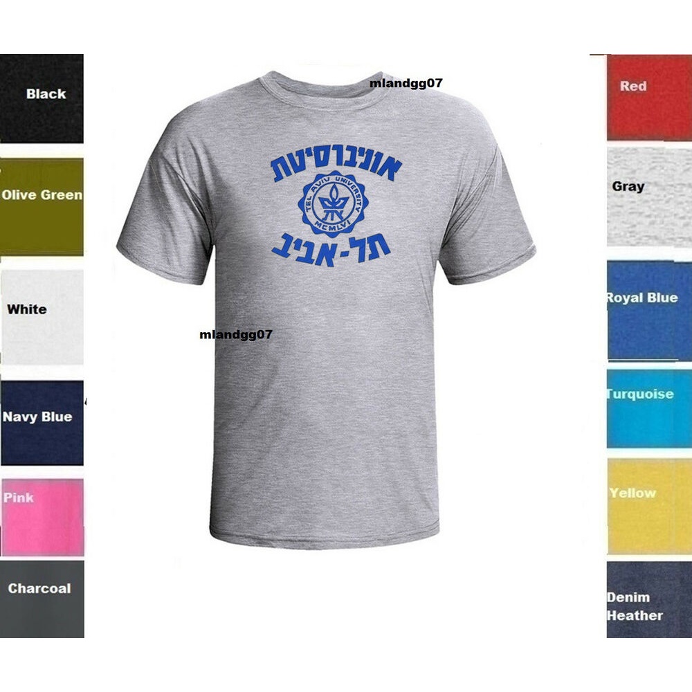 Tel aviv university tlv เสื้อยืด israel hebrew jewish เสื้อ s-5xl นักเรียนรอบคอสไตล์อินเทรนด์เสื้อยื