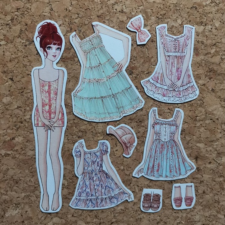 Paper Doll 01 แต่งตัวตุ๊กตาแม่เหล็กยาง แต่งตัวตุ๊กตากระดาษ แม่เหล็กติดตู้เย็นแต่งตัวตุ๊กตา ตุ๊กตาแม่