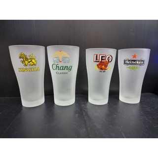 แก้วเบียร์  Luckglass แก้วมัค สีด้านสลักลาย ขนาด  385 ml. แก้วเนื้อหนา ทนทาน สูง 6 นิ้ว  ล้างทำความสะอาดได้ง่าย