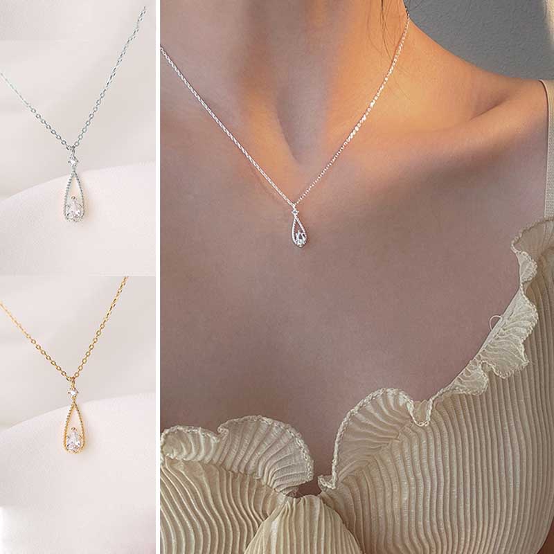 สร้อยคอโชคเกอร์ เงิน S925 จี้ไทเทเนียม ประดับเพชร เพทาย สีทอง เครื่องประดับ สําหรับผู้หญิง