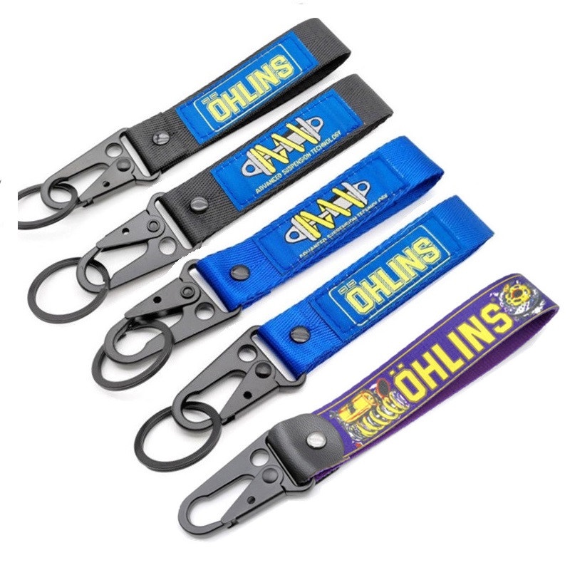 1 PC Ohlins พวงกุญแจรถจักรยานยนต์ Olecranon พวงกุญแจเย็บปักถักร้อยพวงกุญแจคอลเลกชัน