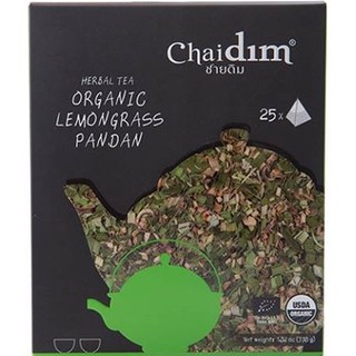 Chaidim Organic Lemongrass Pandan Herbal Tea - ชาสมุนไพรออแกนิกตะไคร้ใบเตย 25 Teabags