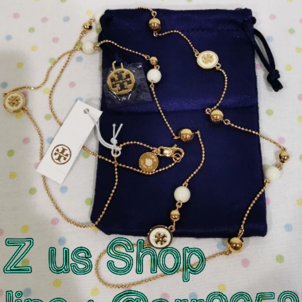 พรีฯTORY BURCH RAISED LOGO ROSARY NECKLACE | Shopee Thailand