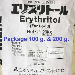 น้ำตาลคีโต น้ำตาลอิริทริทอล Erythritol USA เกรดส่งโรงงานอาหาร 100-200 g.