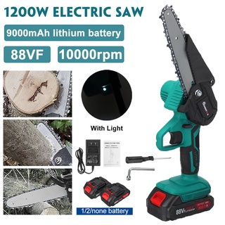 เลื่อยโซ่ไฟฟ้า 1200W 88Vf 6 นิ้ว สําหรับตัดไม้ Makita แบตเตอรี่ 18V