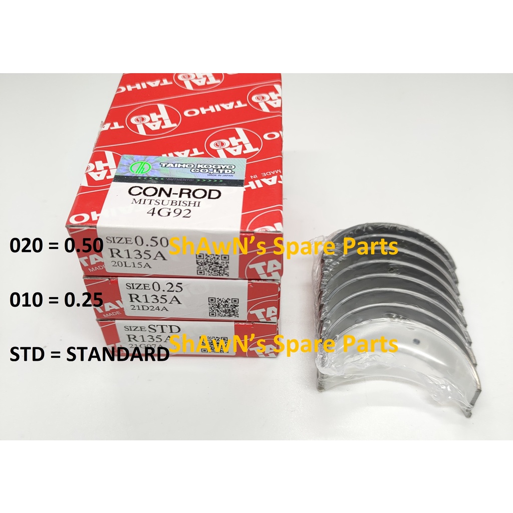 TAIHO JAPAN แบริ่งก้านสูบเครื่องยนต์ Proton Wira Satria เก่า Putra 1.6 1.8 4G91 4G92 4G93 SOHC DOHC 