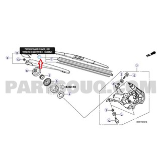 ใบปัดน้ำฝนหลัง HONDA  CRV 2007 (HD-76730-SFA-003) แท้ห้าง Chiraauto