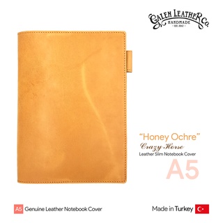 Galen Leather "Honey Ochre" A5 Slim Notebook Cover - ปกสมุดโน๊ตหนังแท้