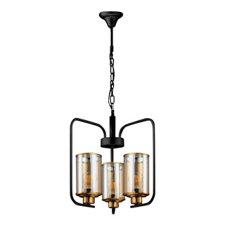 Bouquet lamp MULTI-PENDANT CARINI 9708/3P BLACK/GOLD 3-LIGHT Interior lamp Light bulb โคมไฟช่อ ไฟช่อ CARINI 9708/3P สีดำ