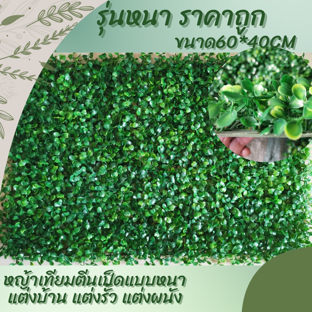 ต้นตีนเป็ด แต่งบ้าน แต่งรั้ว แต่งผนัง แผ่นตีนเป็ดหญ้าเทียม (ถ่ายจากสินค้าจริง)ขนาด 40*60 cm.