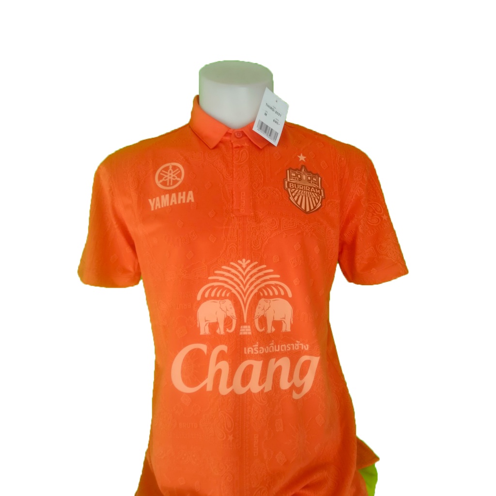 BURIRAM  เสื้อแข่งผู้ชายทีมบุรีรัมย์ ยูไนเต็ด ชุดเยือน ฤดูกาล 2021/22  สีส้ม  เสื้อโปโล  เสื้อฟุตบอล