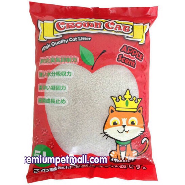 ทรายแมว crown cat แอปเปิล ขนาด 5 ลิตร