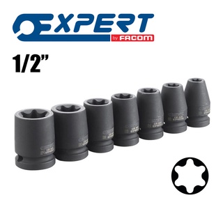 Expert 1/2"(4หุน) ชุดลูกบล็อกลม/ลูกบล็อกกระแทก หัวทอร์ค/ดาว/หัวจีบ 7 ชิ้น E041605