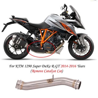 รถจักรยานยนต์ไอเสียกลางท่อสำหรับ KTM 1290 ktm 1290 SUPER DUKE R-GT 2014 2015 2016 สแตนเลสกลางลิงค์ท่อ