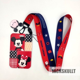 MINNIE DISNEY Gantungan Kunci Desain Kartun พวงกุญแจสายคล้องคอลายการ์ตูนมิกกี้เมาส์ บัตรพนักงานการ์ตูน มิกกี้เมาส์