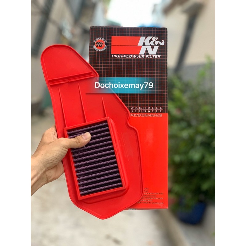 กรองอากาศ KN เหล็กตาข่ายสีแดงสําหรับ Vario 125/150 - คลิกไทย - AB 2013-2021