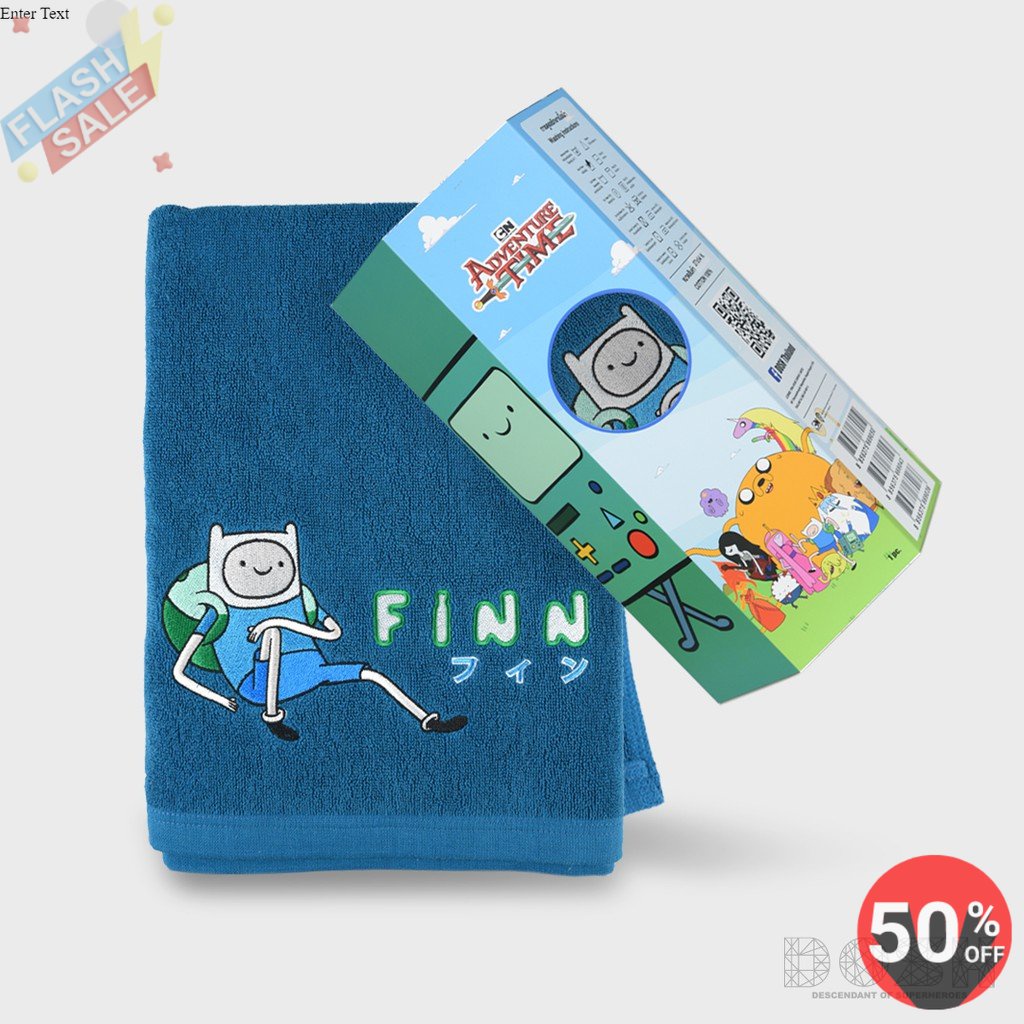 DOSH:TOWELผ้าเช็ดตัวCollection Adventure Time สีฟ้า  ลิขสิทธิ์แท้รุ่นDATMW5000-BU