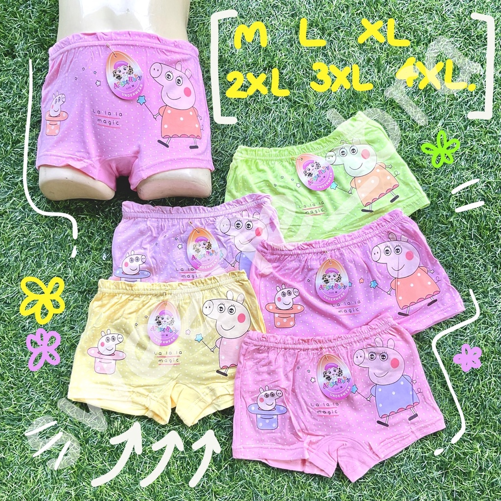 กางเกงในเด็กผู้หญิง ขาสั้น เนื้อผ้าspandex คละลายการ์ตูน