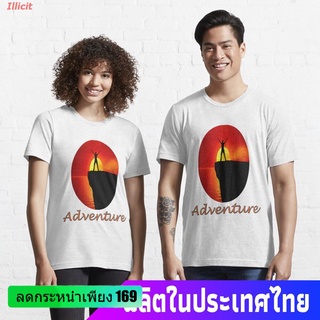 Illicit เสื้อยืดลำลอง Vacation Camping Shirt And So The Adventure Begins T-Shirt Essential T-Shirt Popular T-shirts