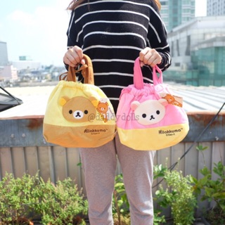 ถุงผ้าหูรูด ติดหน้า Rilakkuma คุมะ &amp; Korilakkuma โคริลัค 9นิ้ว