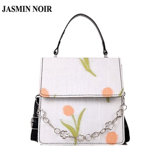 Jasmin NOIR กระเป๋าถือ กระเป๋าสะพายไหล่ ผ้าแคนวาส แต่งสายโซ่คล้อง สําหรับสตรี