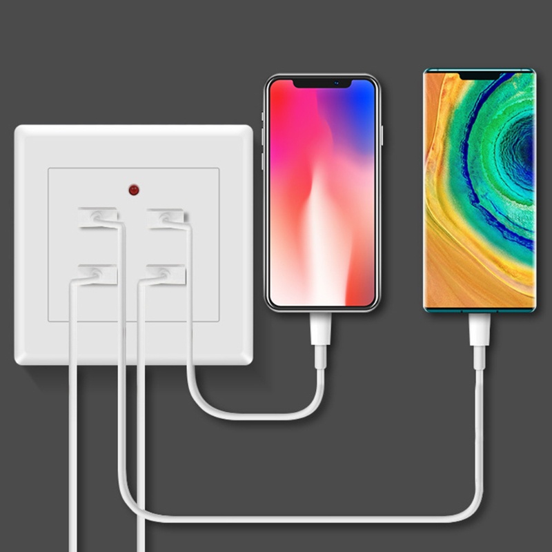 Fa USB Mounting Charger Power Adapter Plug Outlet Grounded Wall Socket 2 4 พอร์ต