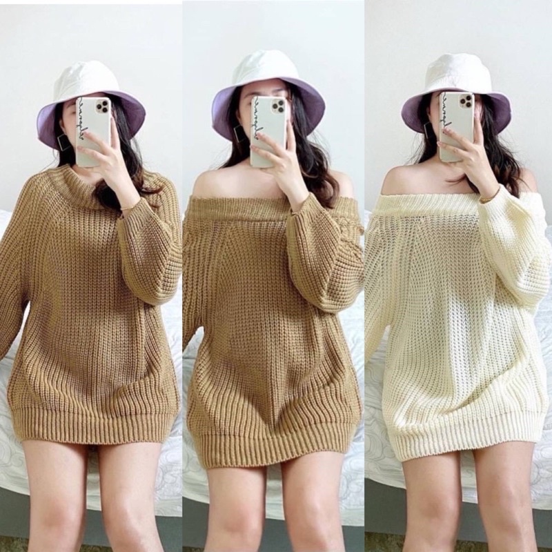 BY IRa เดรสไหมพรม 💖 งานตามหา สเวตเตอร์เปิดไหล่ น่ารักๆ ไหมพรมเนื้อพรีเมี่ยม โคเรียสุดด - รูปที่ 2