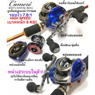 รอกหยดน้ำ Cemreo น้ำเงิน รอบไว 7.0:1 หมุนซ้าย