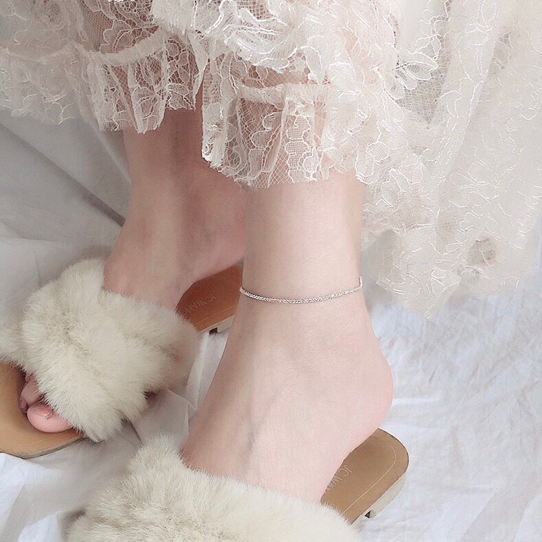 earika.earrings - twirl anklet สร้อยข้อเท้าเงินแท้ ปรับขนาดได้