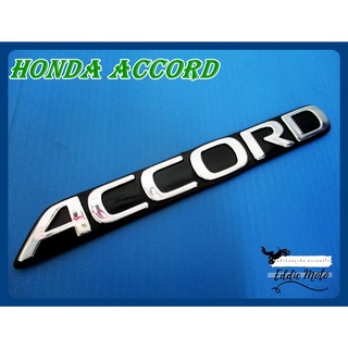 HONDA ACCORD EMBLEM BADGE LOGO STICKER "CHROME" size 14x1.5 cm./ โลโก้ สติ๊กเกอร์ ข้อความ ACCORD สีโครเมี่ยม พร้อมกาวติด