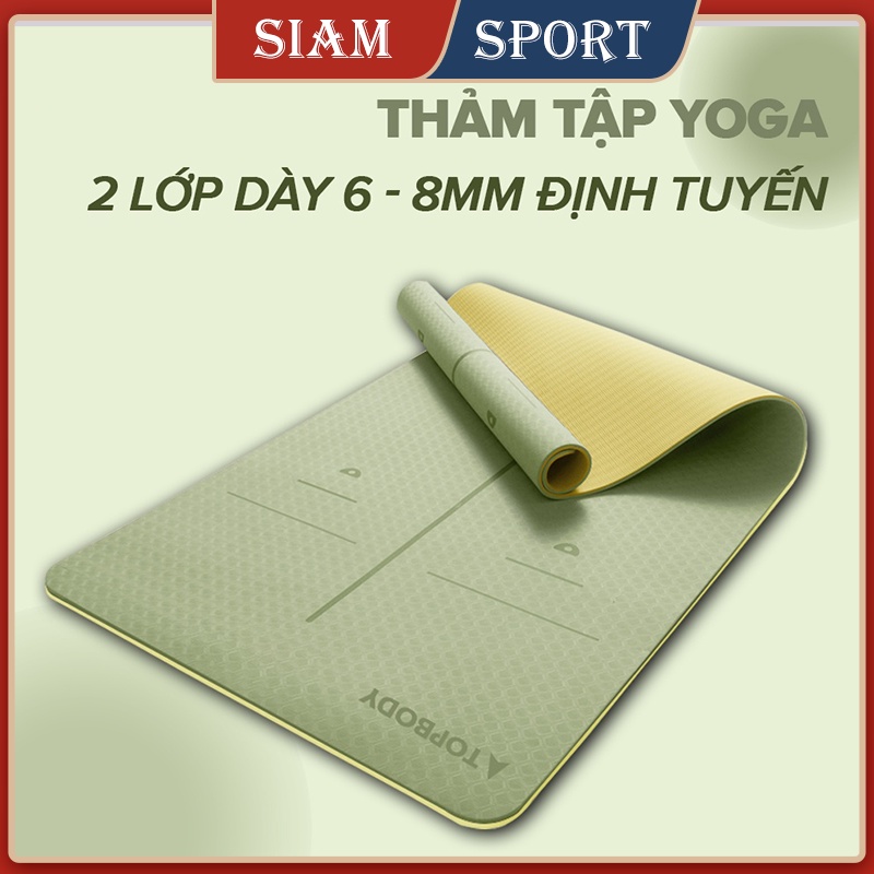 PREMIUM ANTI-SLIP 2-LAYER TPE Routing YOGA MAT (6MM & 8MM) SIAM SPORT