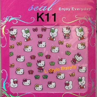 สติ๊กเกอร์ติดเล็บ3D kitty แผ่นK09-K15